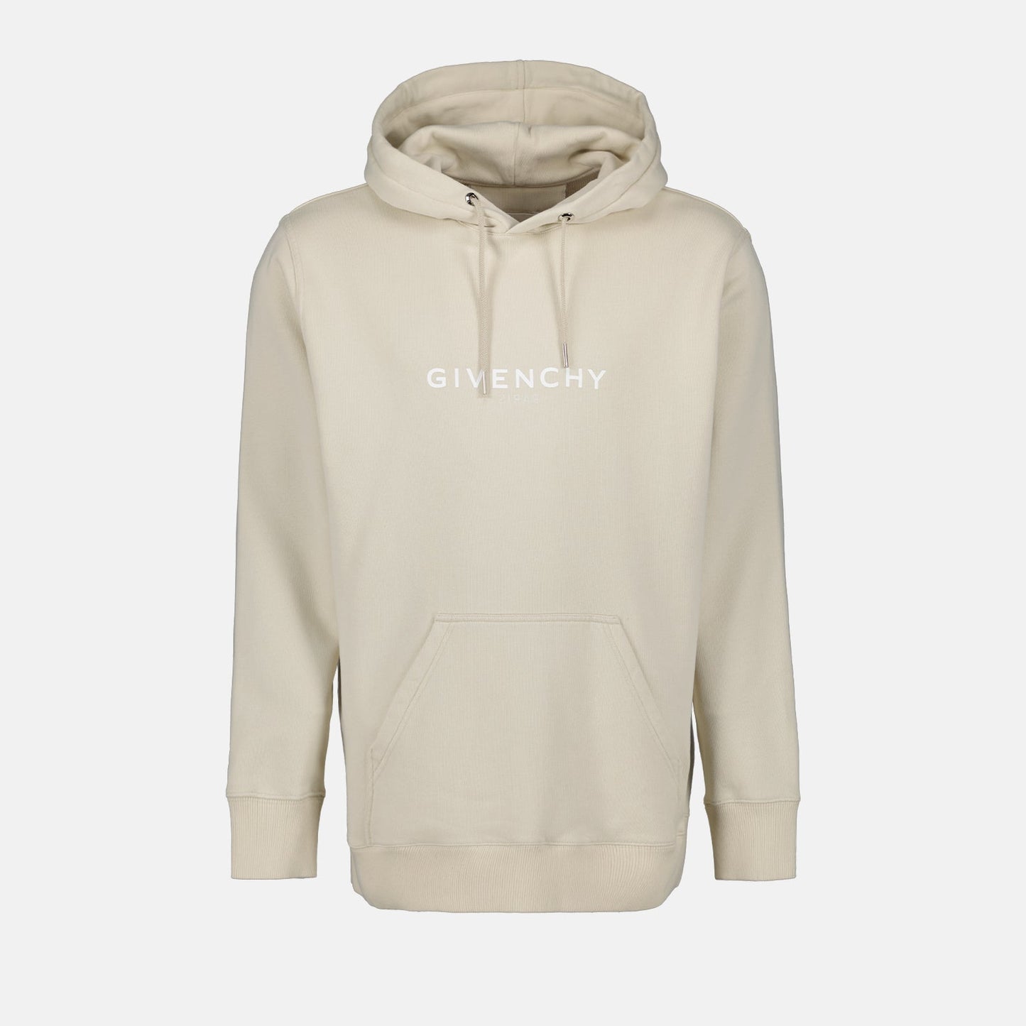 beige hoodie, Givenchy logos, luxury hoodie, high-end fashion, premium materials