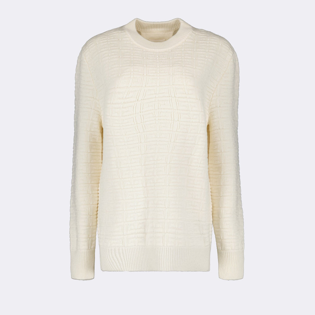 luxury sweater, Givenchy 4G, cream sweater, designer knitwear, high-end fashion