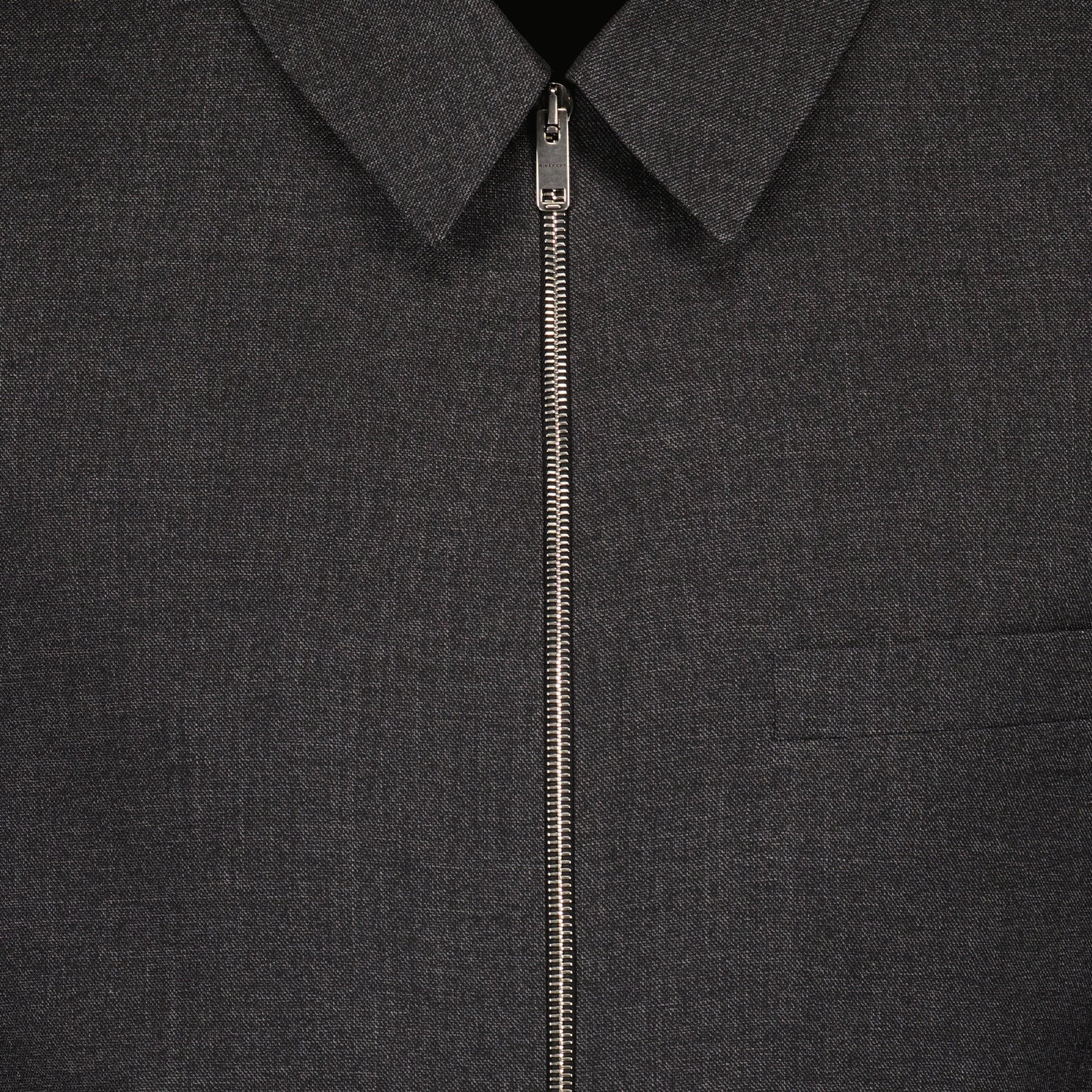 Imagem da jaqueta de lã cinza com fecho da Givenchy para homens - Temporada Primavera-Verão 2024 - Detalhe 5