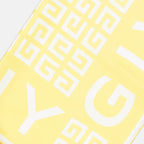 Givenchy silk scarf, luxury silk scarf, 4G pattern, yellow and white scarf, elegant accessories.
