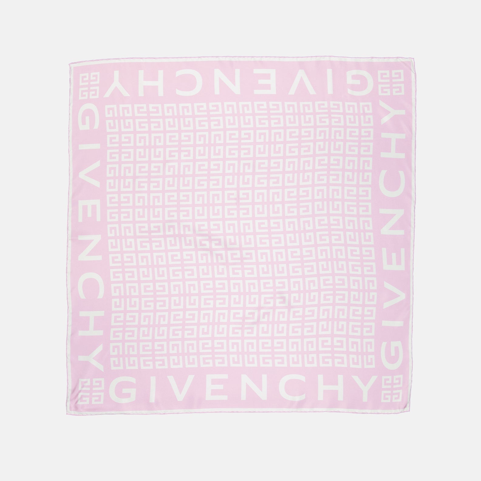 Givenchy scarf, luxury silk scarf, 4G pattern, pink and white scarf, high-end accessories