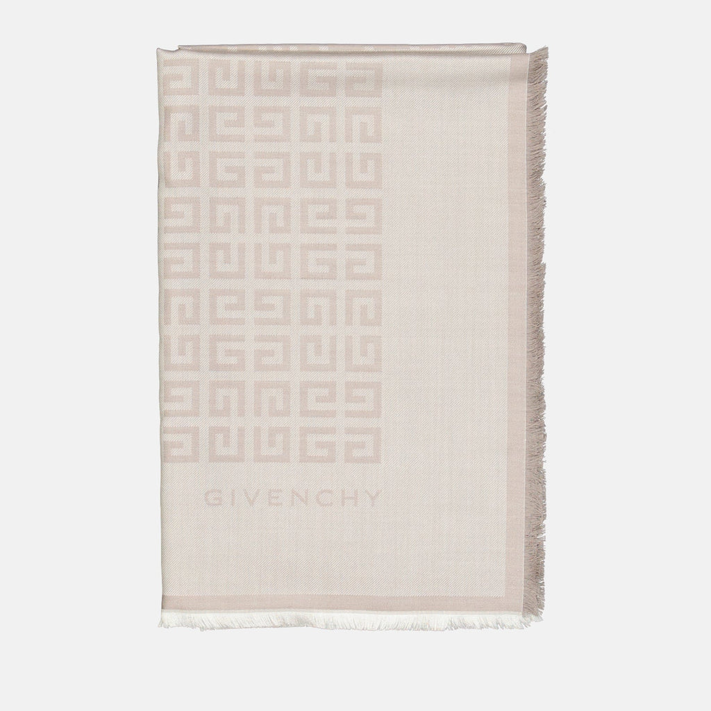 Givenchy scarf, silk scarf, wool scarf, luxury accessories, 4G print scarf