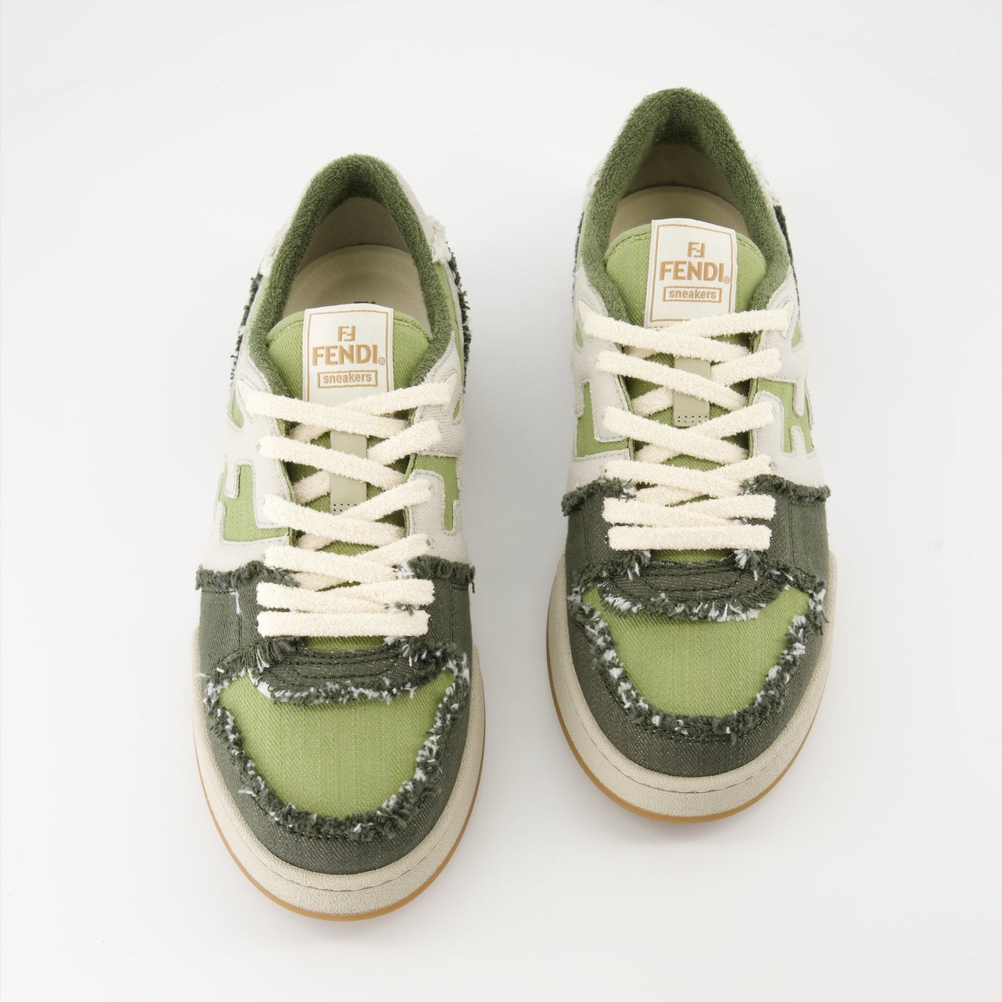 Fendi sneakers, luxury sneakers, green sneakers, designer footwear, Fendi Match