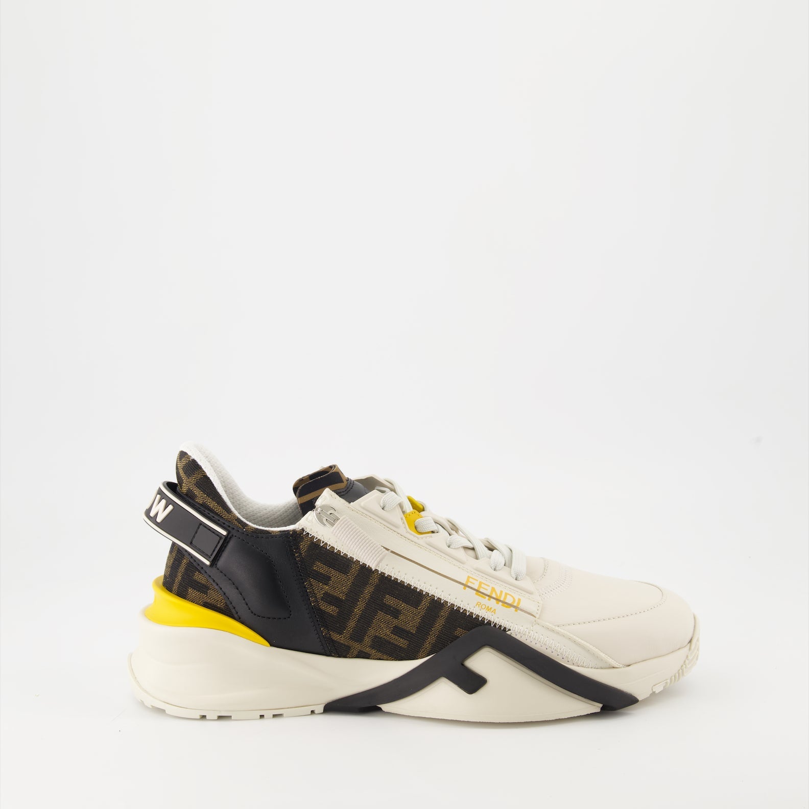 Fendi sneakers, luxury footwear, jacquard FF pattern, leather sneakers, contemporary fashion