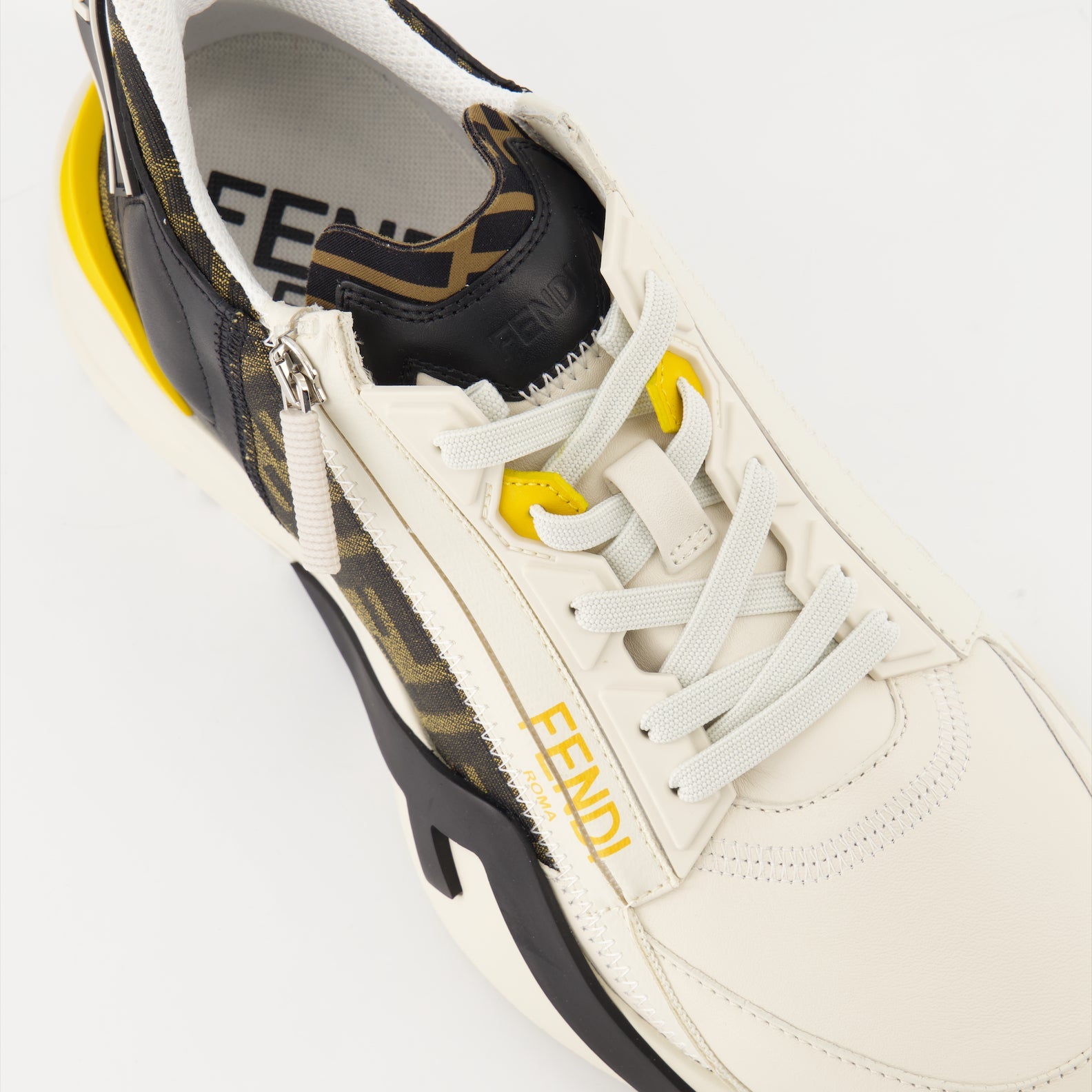 Fendi sneakers, luxury footwear, jacquard FF pattern, leather sneakers, contemporary fashion