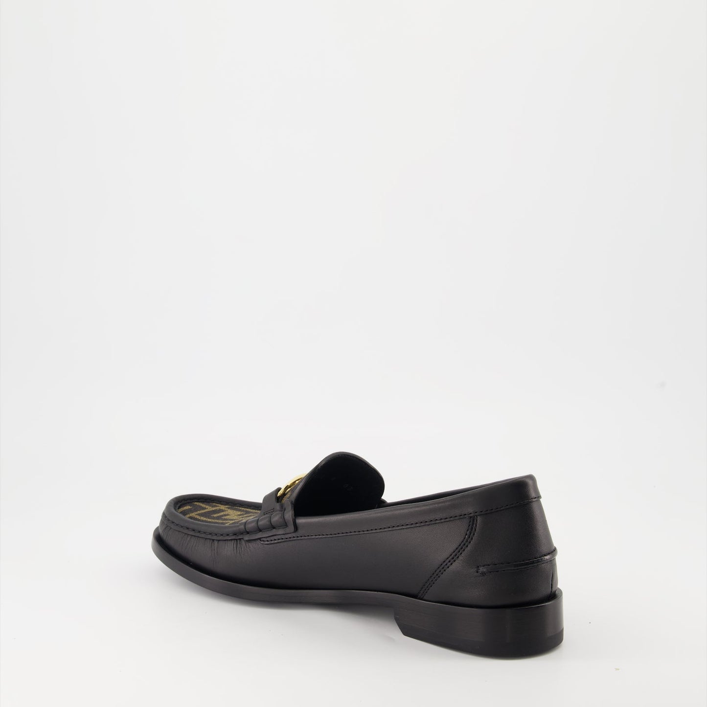 Fendi mocassins, black leather shoes, luxury footwear, elegant mocassins, designer shoes