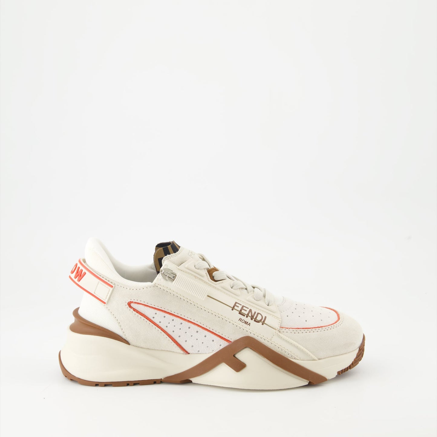 Fendi sneakers, beige leather sneakers, luxury footwear, designer sneakers, contemporary fashion