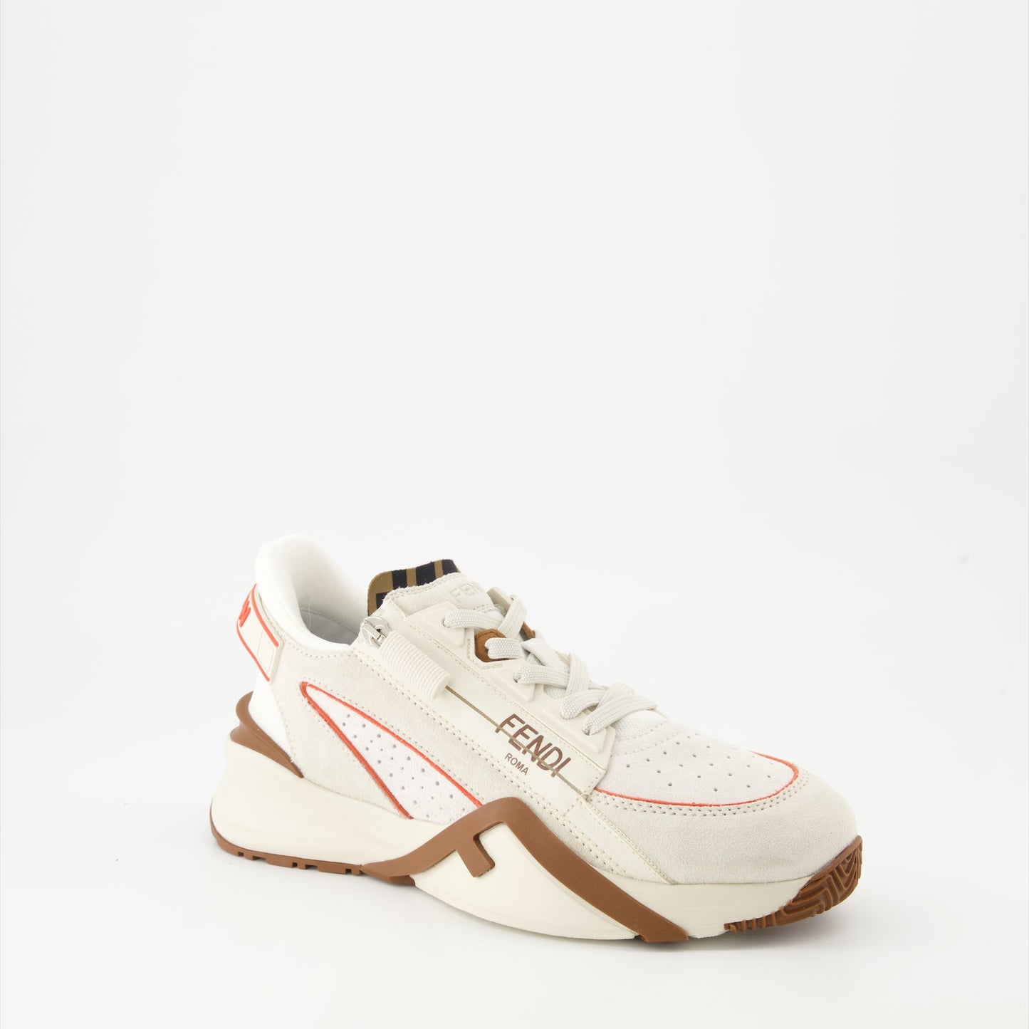 Fendi sneakers, beige leather sneakers, luxury footwear, designer sneakers, contemporary fashion