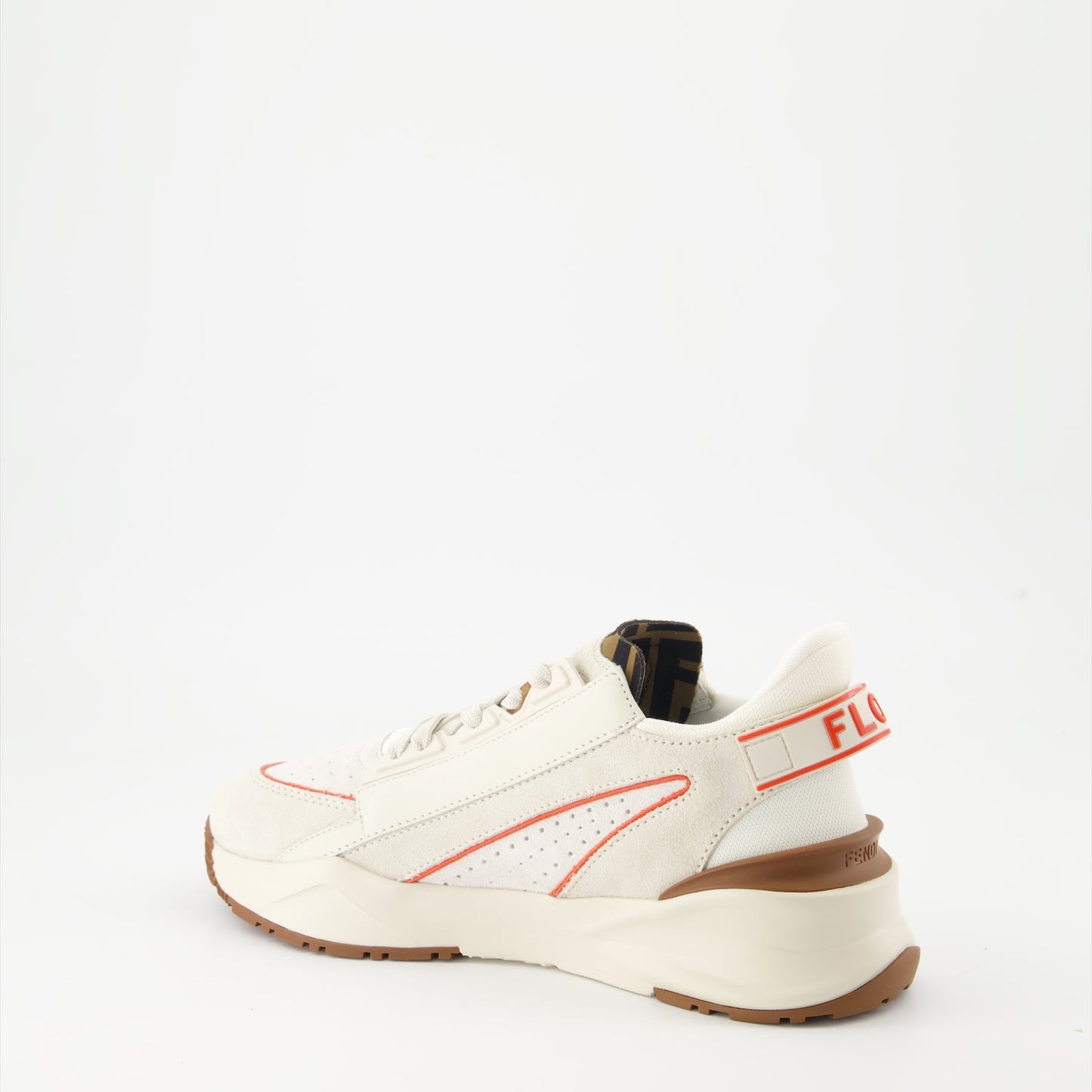 Fendi sneakers, beige leather sneakers, luxury footwear, designer sneakers, contemporary fashion