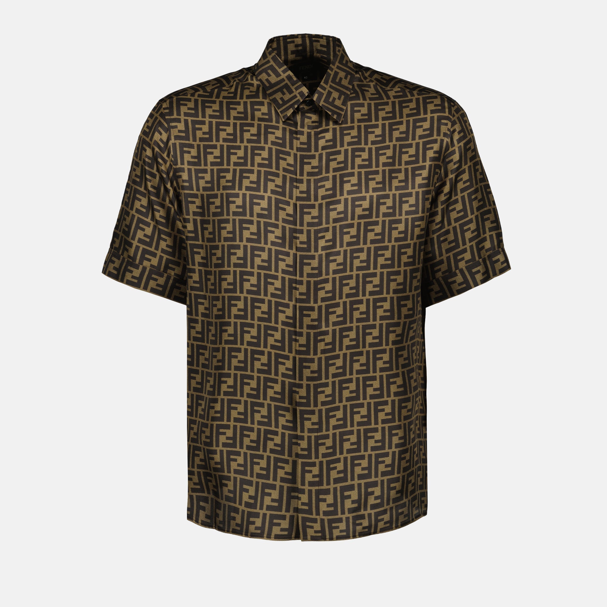 Fendi shirt, luxury silk shirt, FF pattern, men's fashion, high-end wear