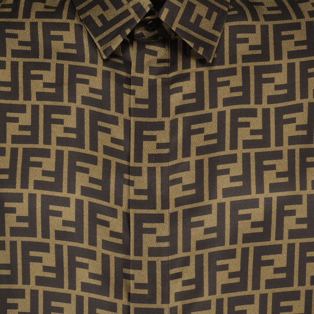 Fendi shirt, luxury silk shirt, FF pattern, men's fashion, high-end wear
