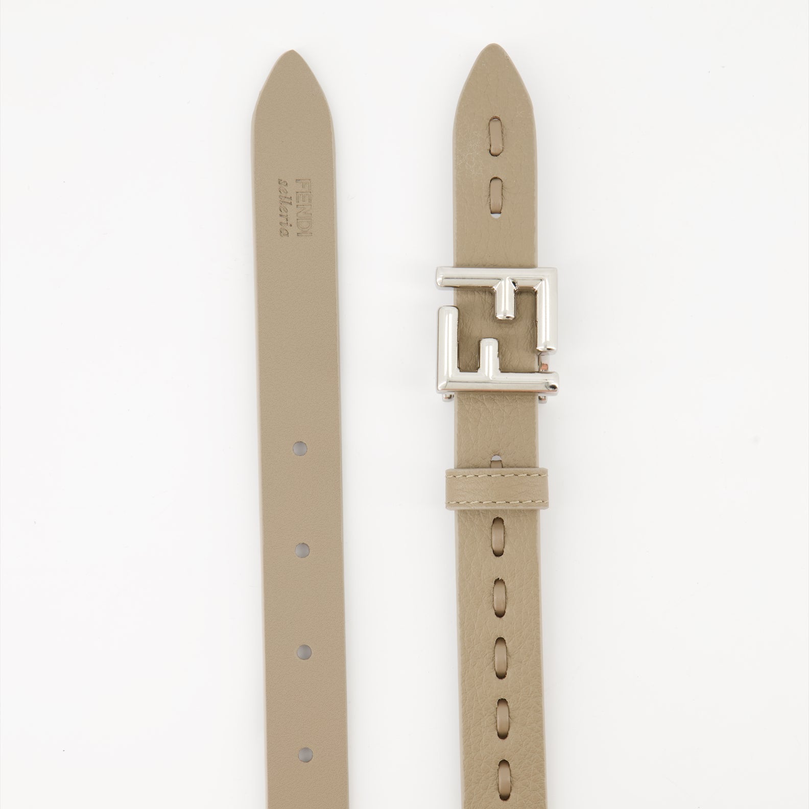 FF leather belt, Fendi belt, Cuoio Romano accessories, luxury belts, iconic FF buckle