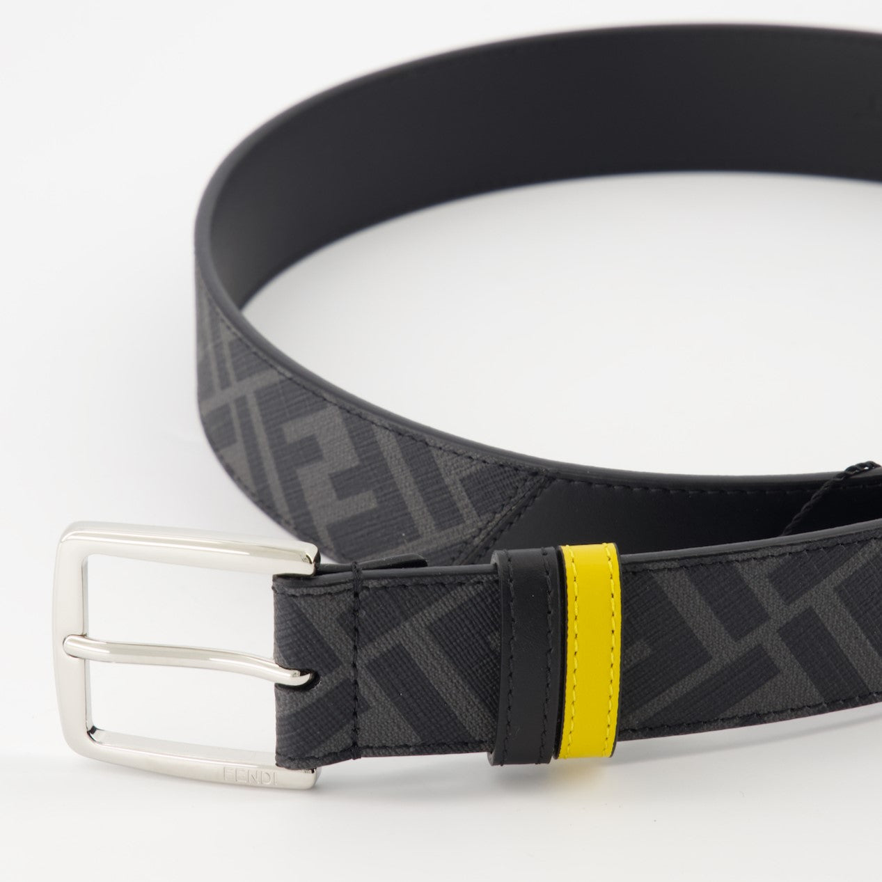 FF belt, Fendi accessories, luxury belt, canvas and leather belt, designer belt