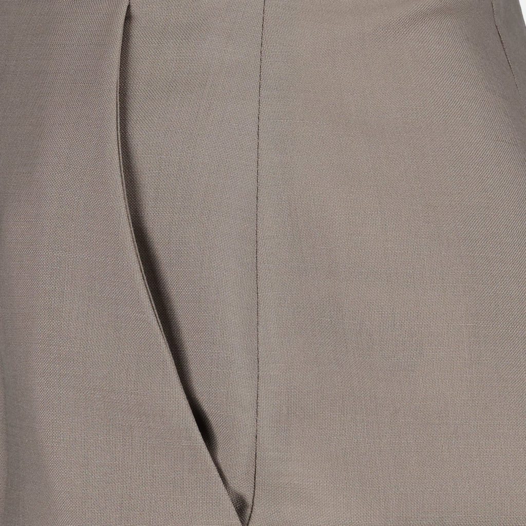 mohair shorts, luxury shorts, taupe grey shorts, Fendi clothing, elegant women’s shorts