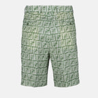 Fendi shorts, linen shorts, green shorts, FF pattern, luxury shorts