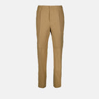 Immagine dei Pantaloni Dritti Classici in Camello di Fendi per Uomo - Stagione Primavera-Estate 2024 - Vista Frontale