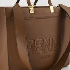 Fendi tote bag, luxury leather tote, grained leather handbag, designer tote bag, iconic Fendi accessory