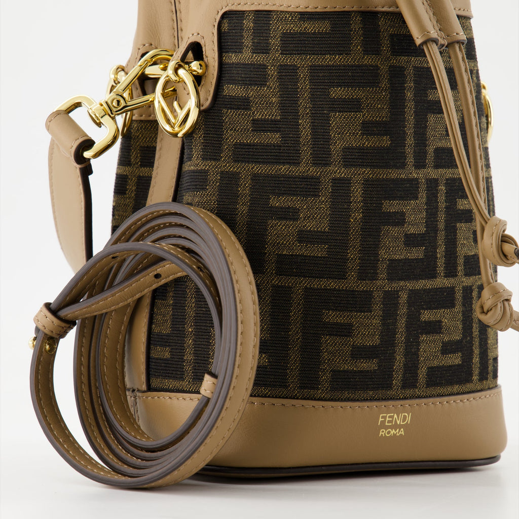 Fendi bucket bag, Mon Trésor, FF fabric bag, luxury accessories, fashion bags
