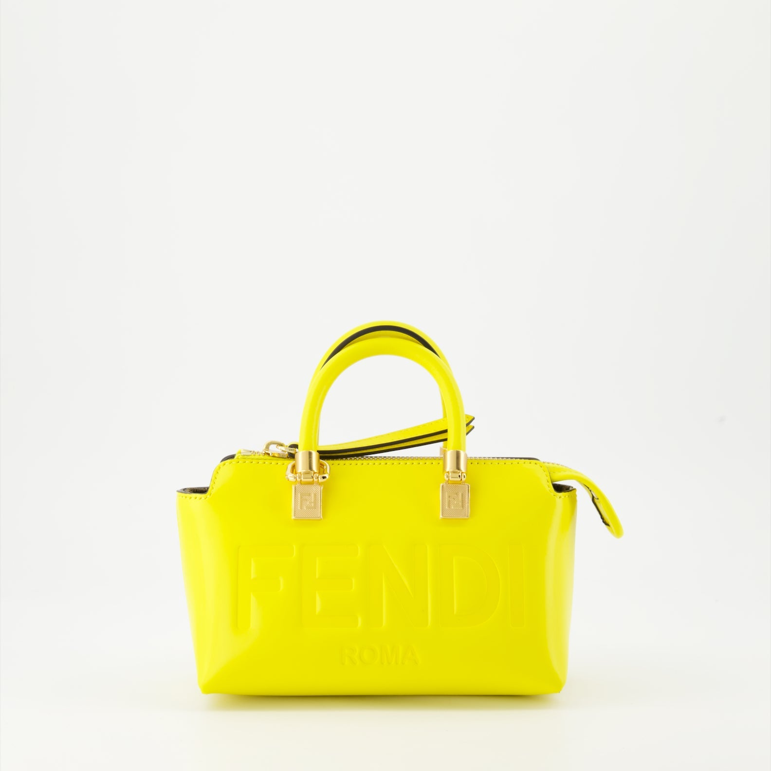 Fendi, mini leather bag, yellow handbag, luxury accessories, designer bag