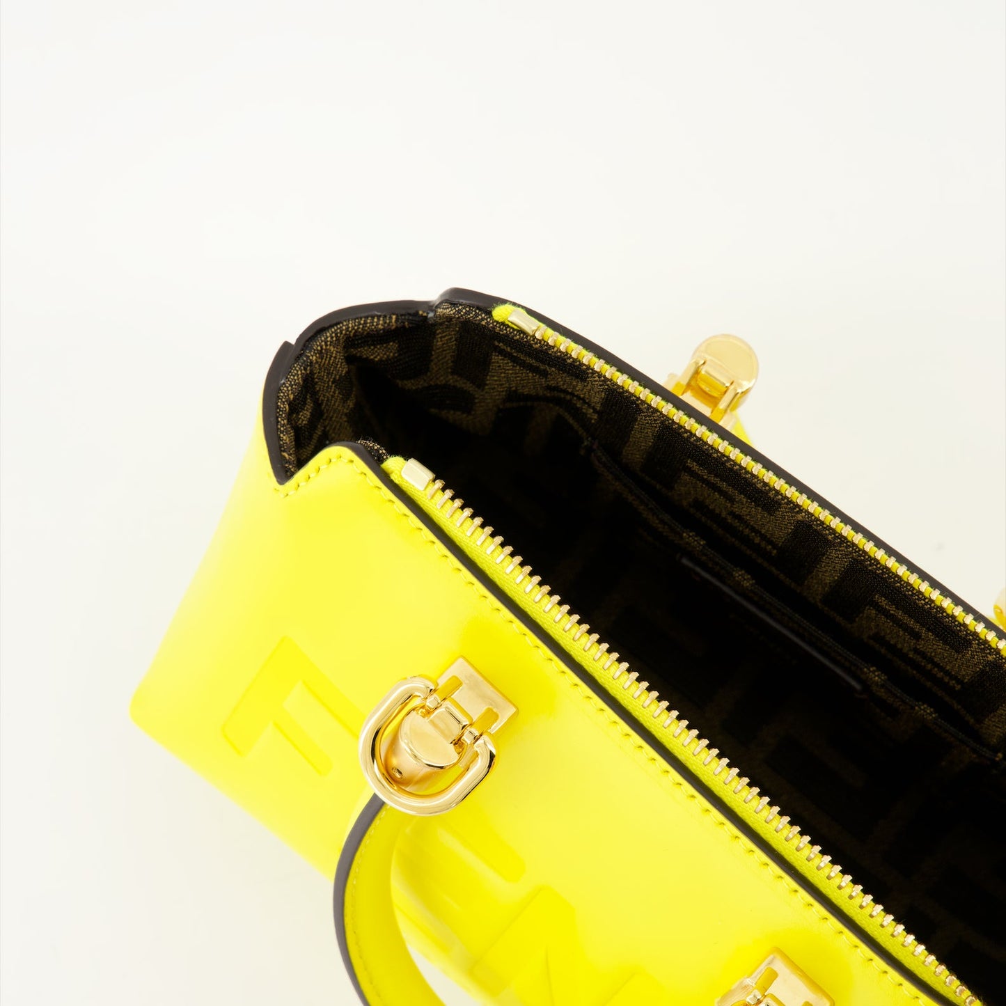 Fendi, mini leather bag, yellow handbag, luxury accessories, designer bag