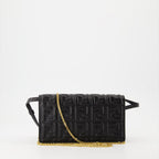 Image of Black Leather Baguette Chain Wallet by Fendi for Women - Season Autumn-Winter 2024 - Back View