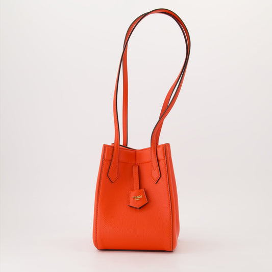 Fendi, Mini Origami bag, coral leather, luxury handbag, elegant accessory