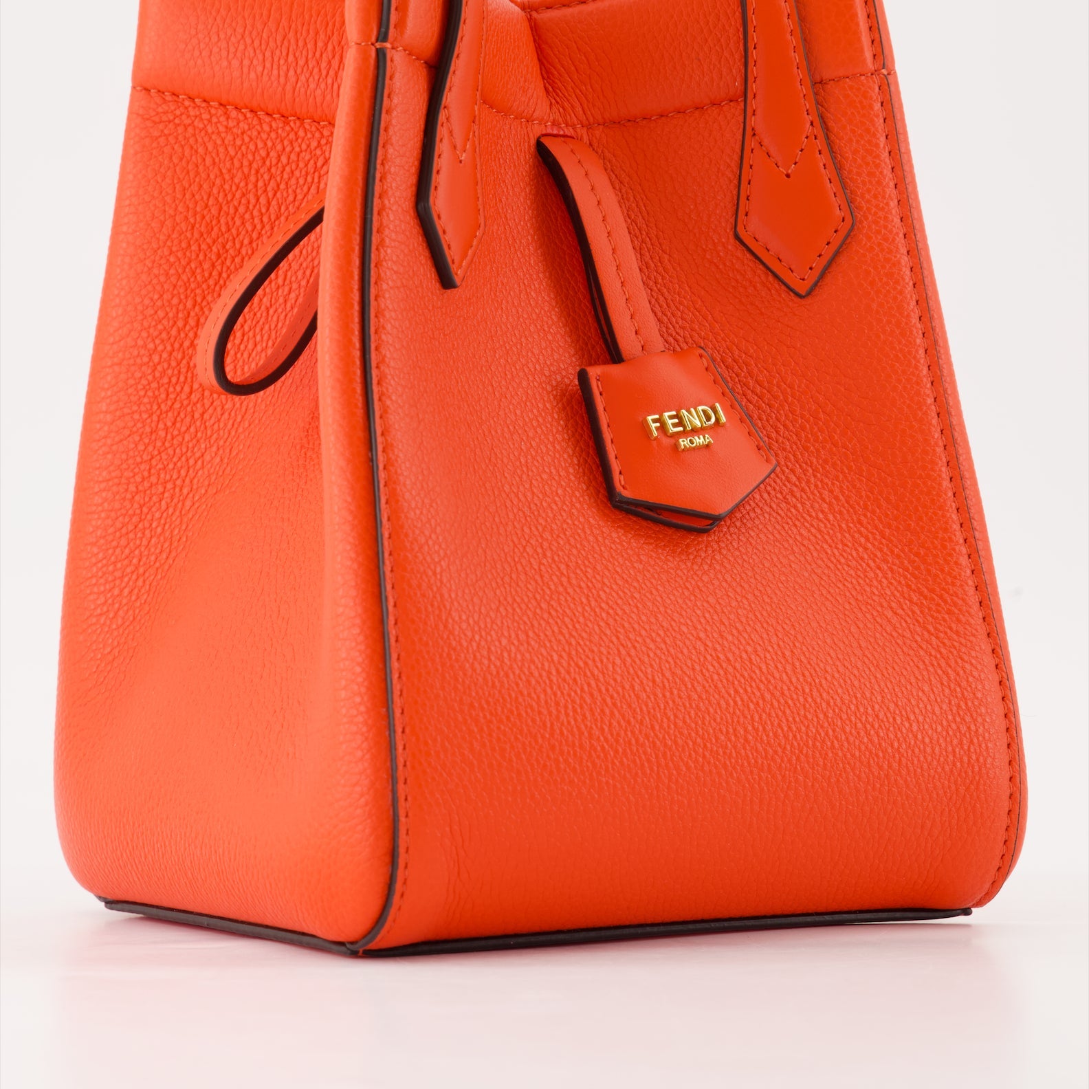 Fendi, Mini Origami bag, coral leather, luxury handbag, elegant accessory