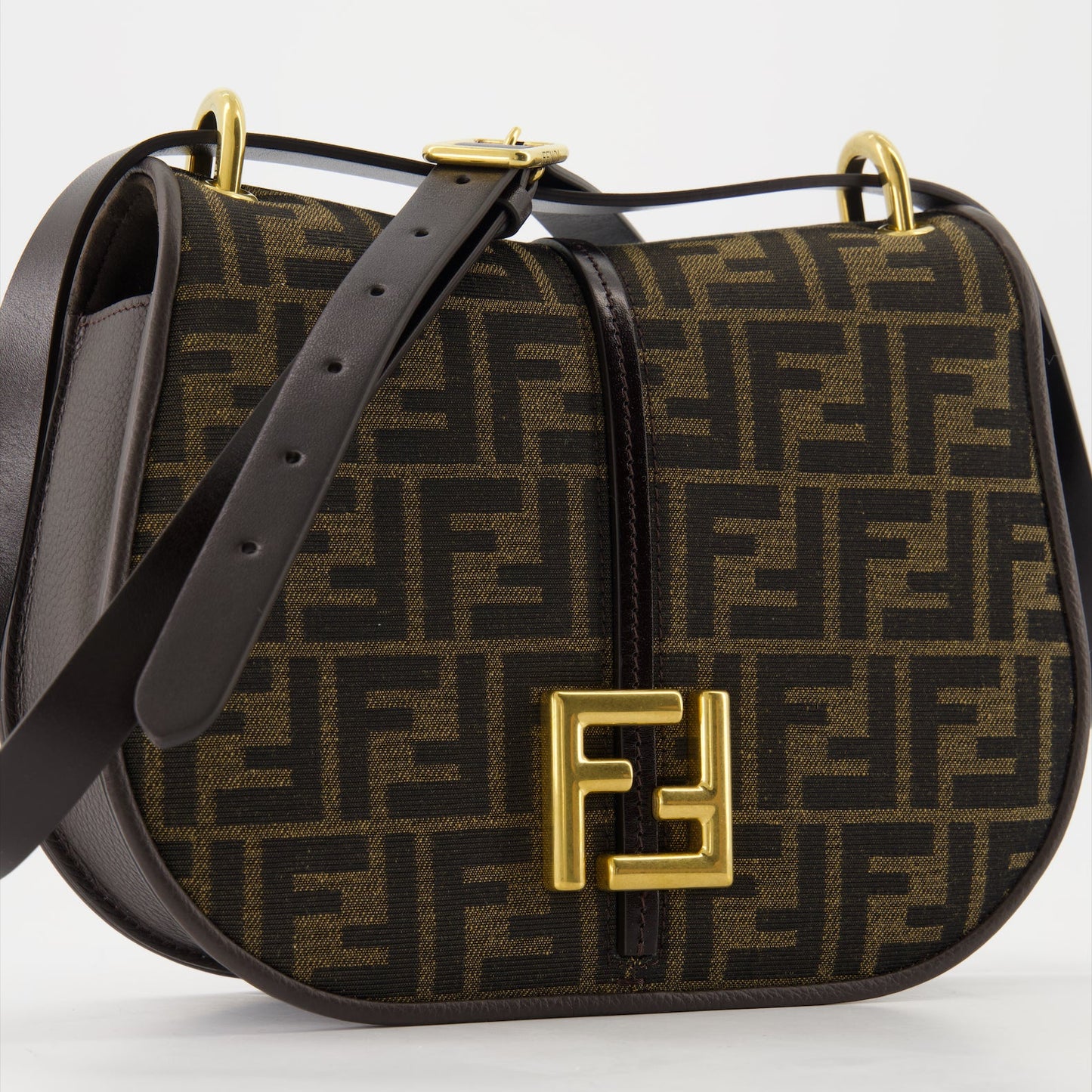 Fendi C'mon Mini Bag, Luxury Canvas Bag, FF Monogram Bag, Designer Mini Bag, High-end Women's Accessories