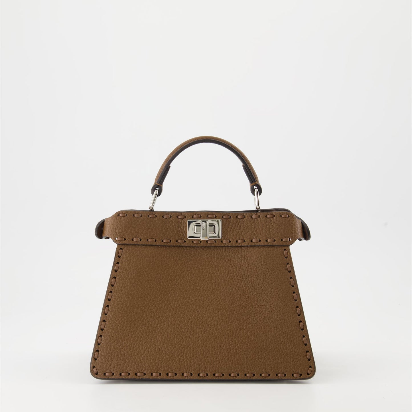 Fendi, Peekaboo ISeeU, Cuoio Romano leather, luxury handbag, brown leather bag