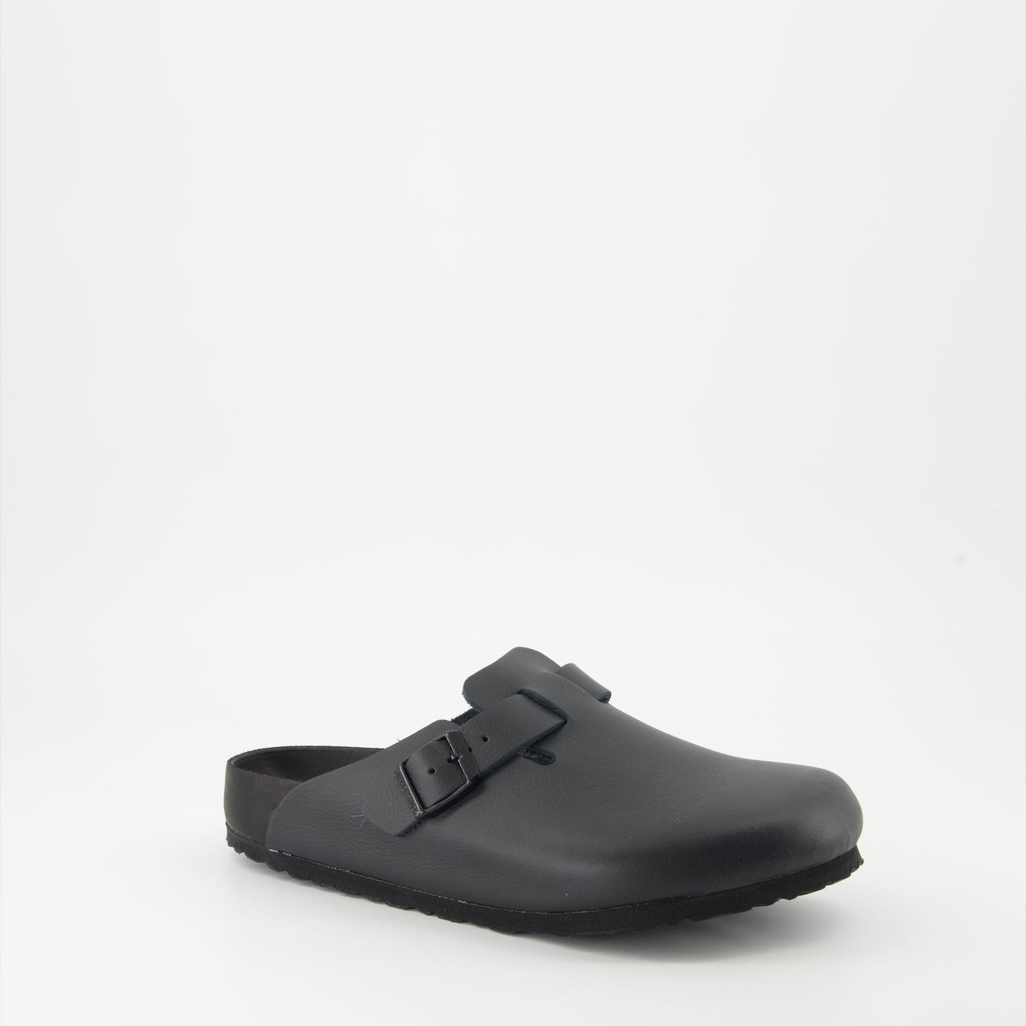 Boston Leather Mules, Birkenstock, Luxury Footwear, Nappa Leather, Elegant Mules