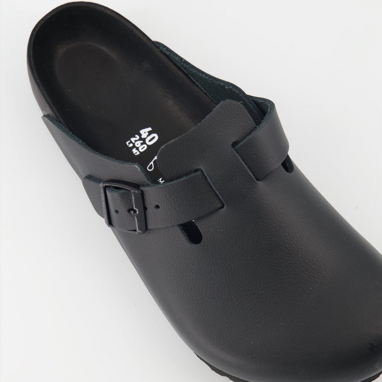 Boston Leather Mules, Birkenstock, Luxury Footwear, Nappa Leather, Elegant Mules