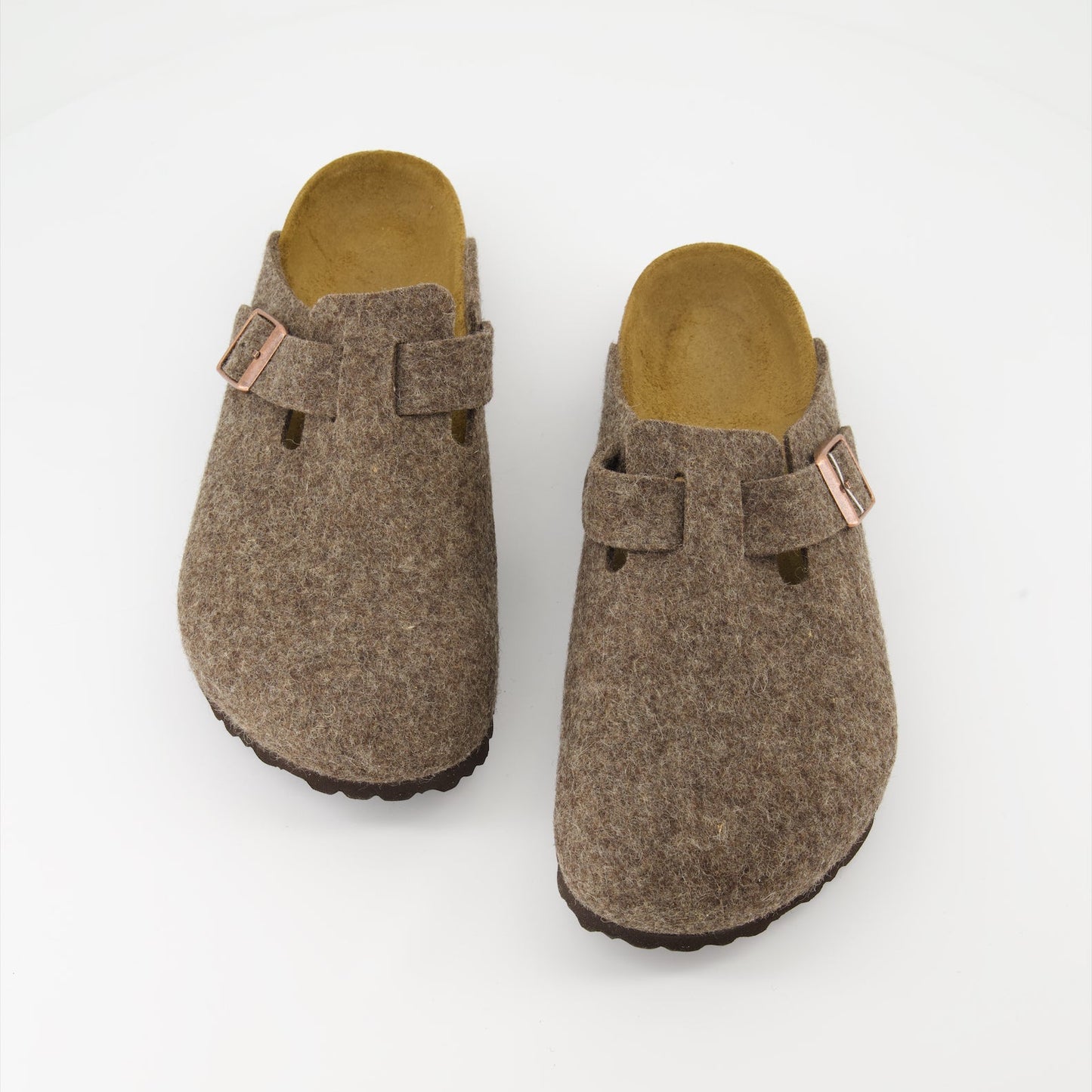 Birkenstock mules, wool felt mules, luxury comfort footwear, stylish mules, contoured cork footbed