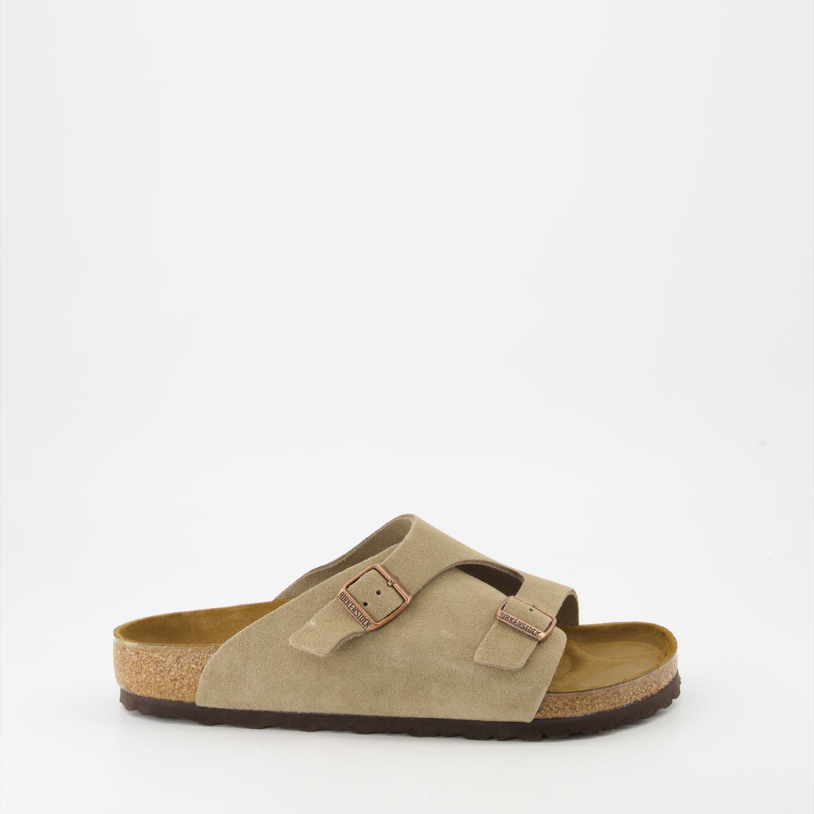 Birkenstock, suede slides, luxury footwear, Zürich slides, beige suede sandals