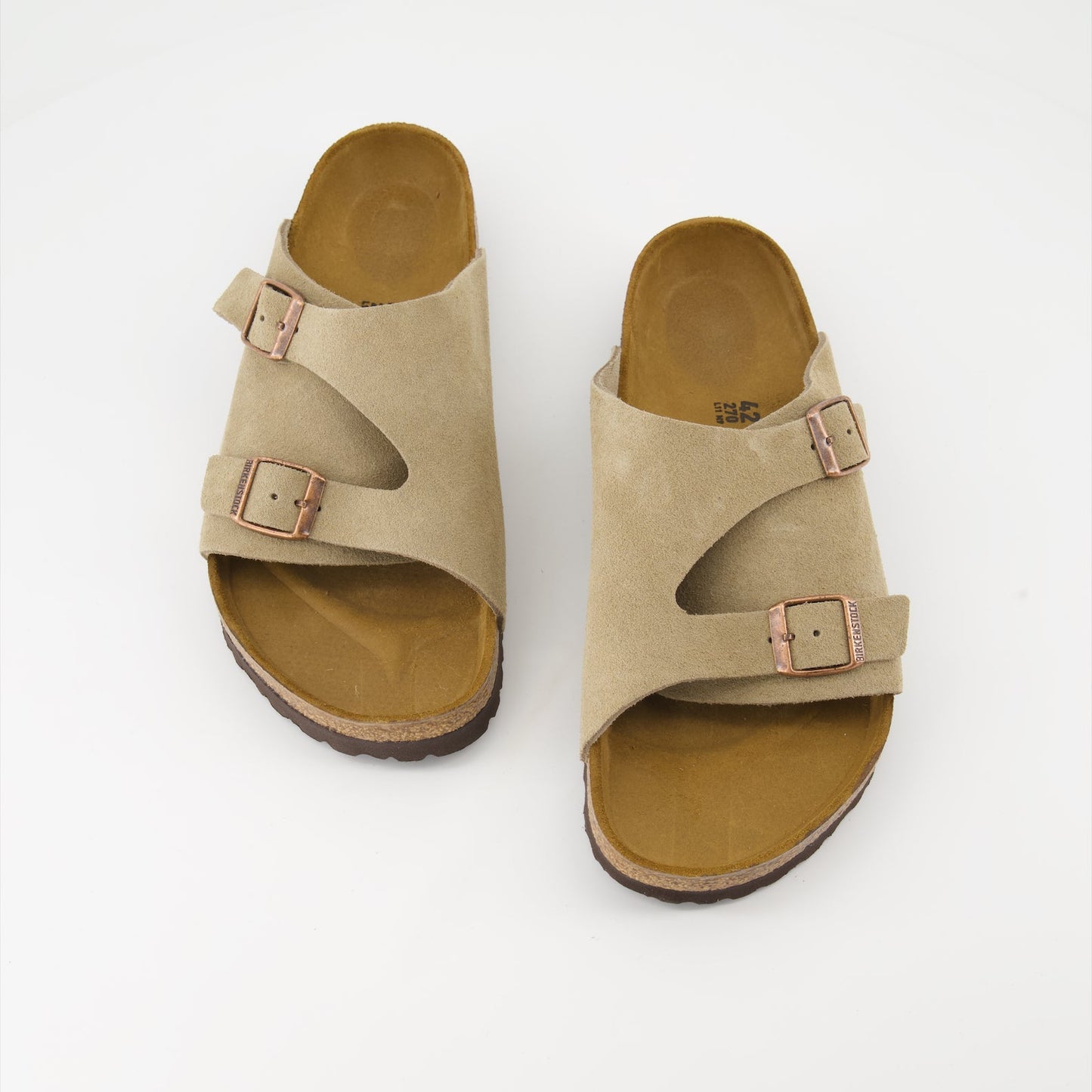 Birkenstock, suede slides, luxury footwear, Zürich slides, beige suede sandals