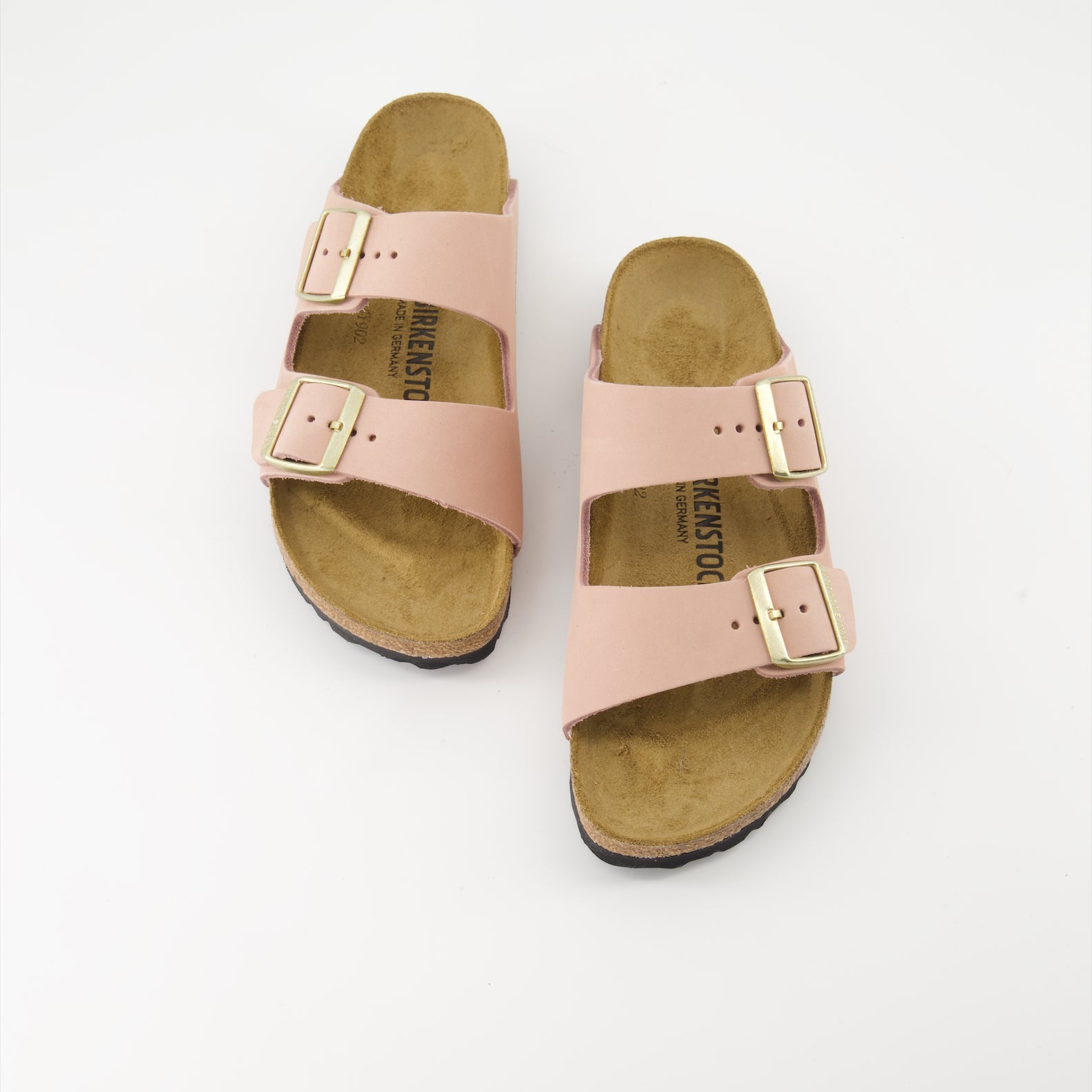 Arizona sandals, nubuck leather, rose pink sandals, Birkenstock comfort, luxury footwear