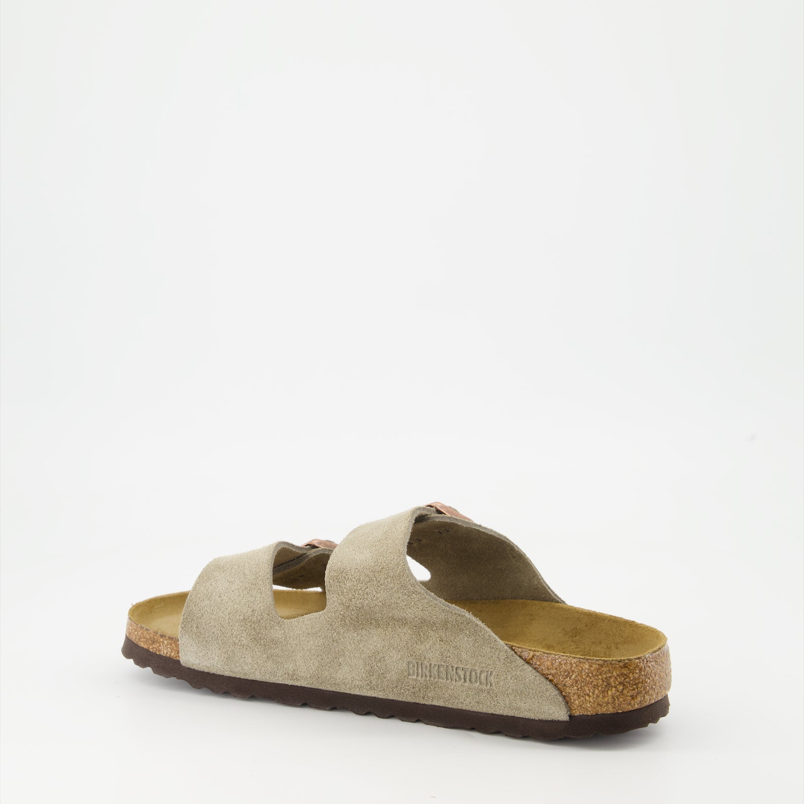 Beige Suede Slides, Birkenstock Arizona, Luxury Footwear, Comfortable Designer Slides, High-End Footwear