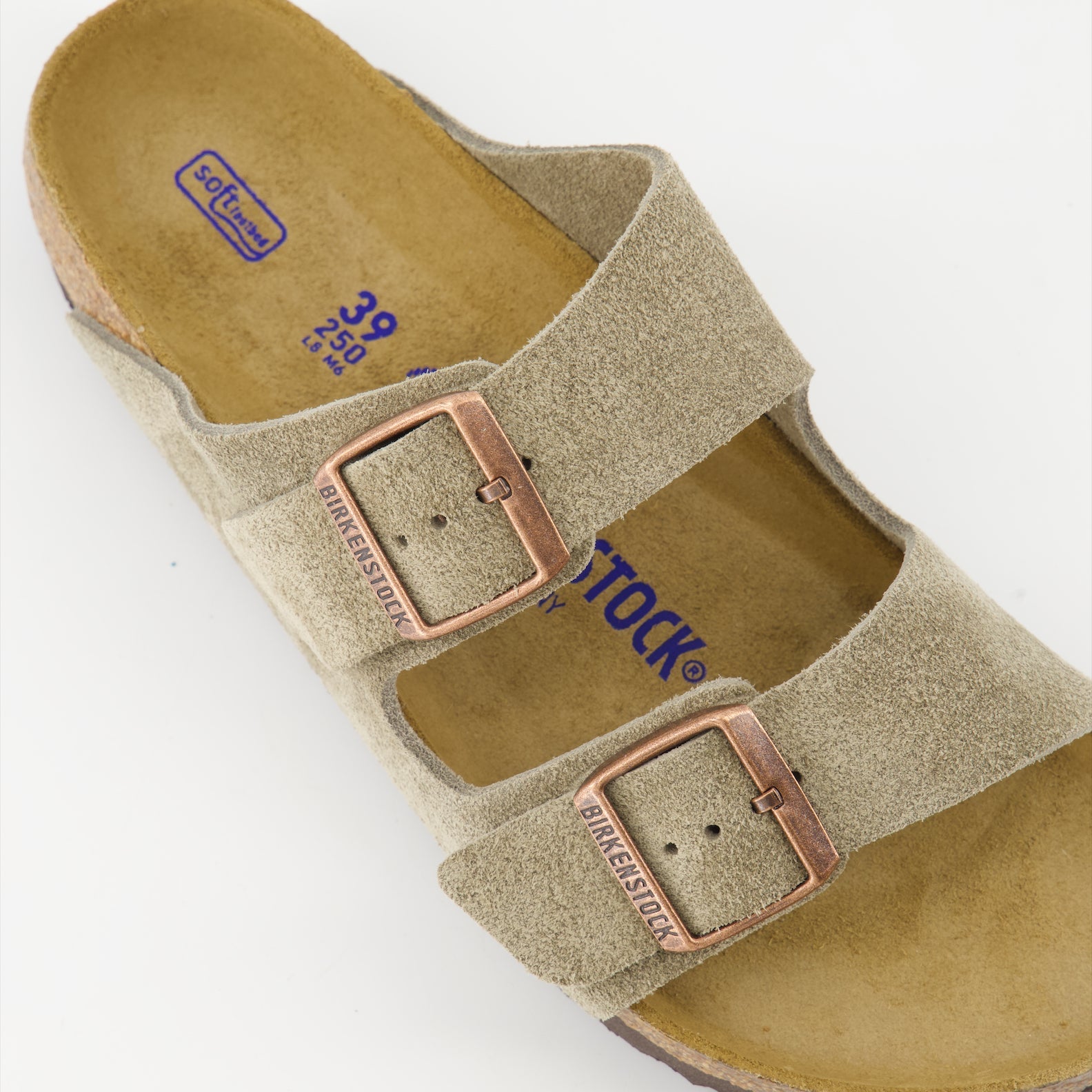 Beige Suede Slides, Birkenstock Arizona, Luxury Footwear, Comfortable Designer Slides, High-End Footwear