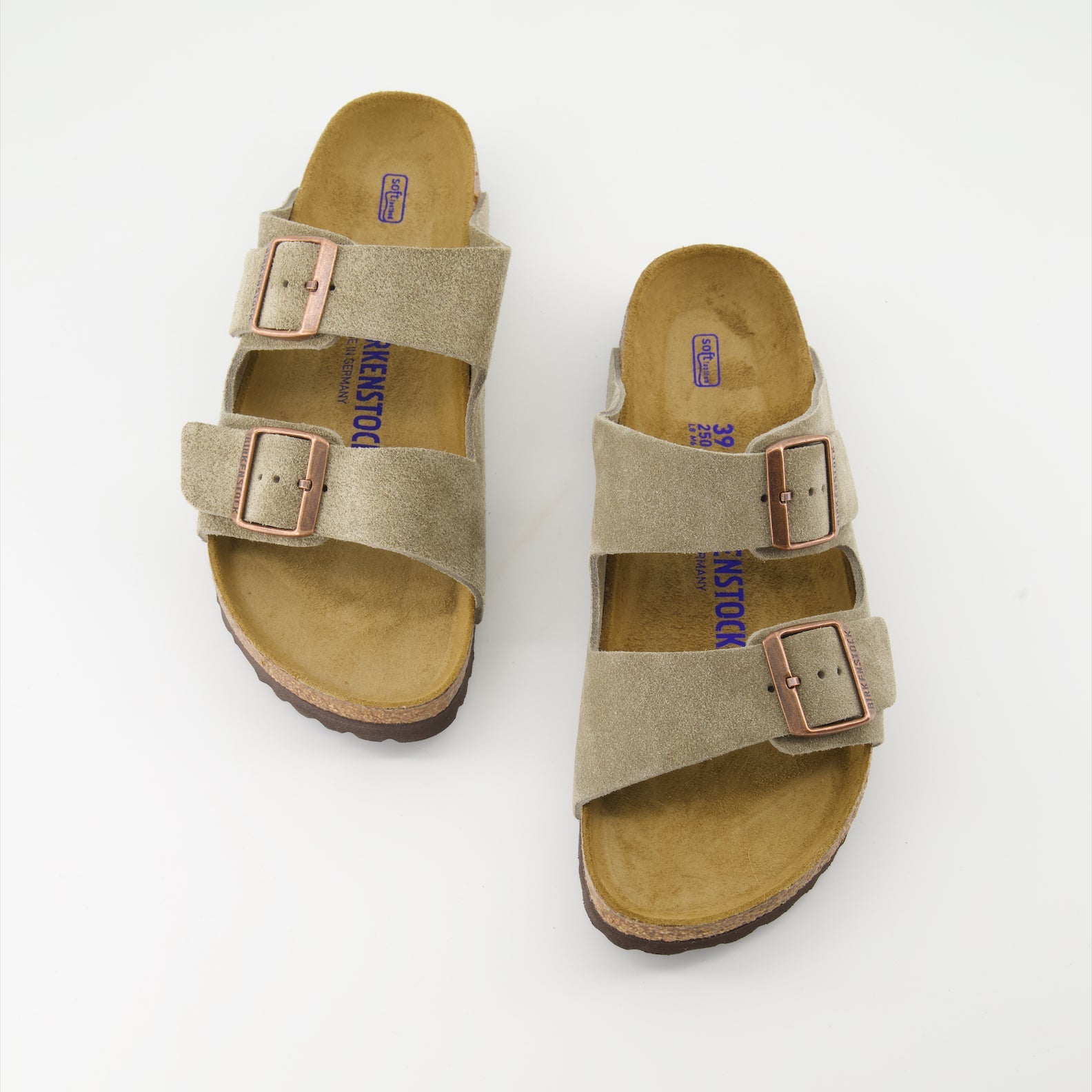 Beige Suede Slides, Birkenstock Arizona, Luxury Footwear, Comfortable Designer Slides, High-End Footwear