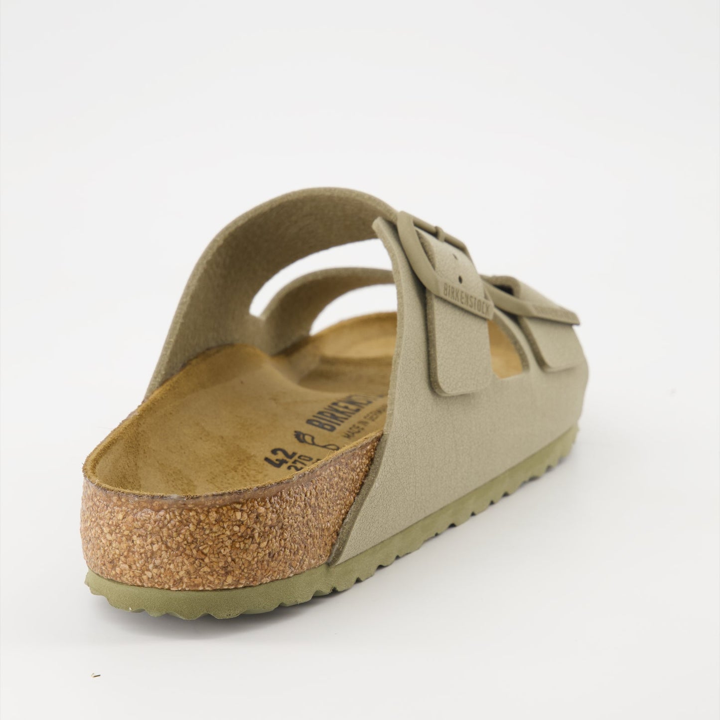 Birkenstock sandals, Arizona Birko-Flor, luxury footwear, khaki sandals, comfortable sandals