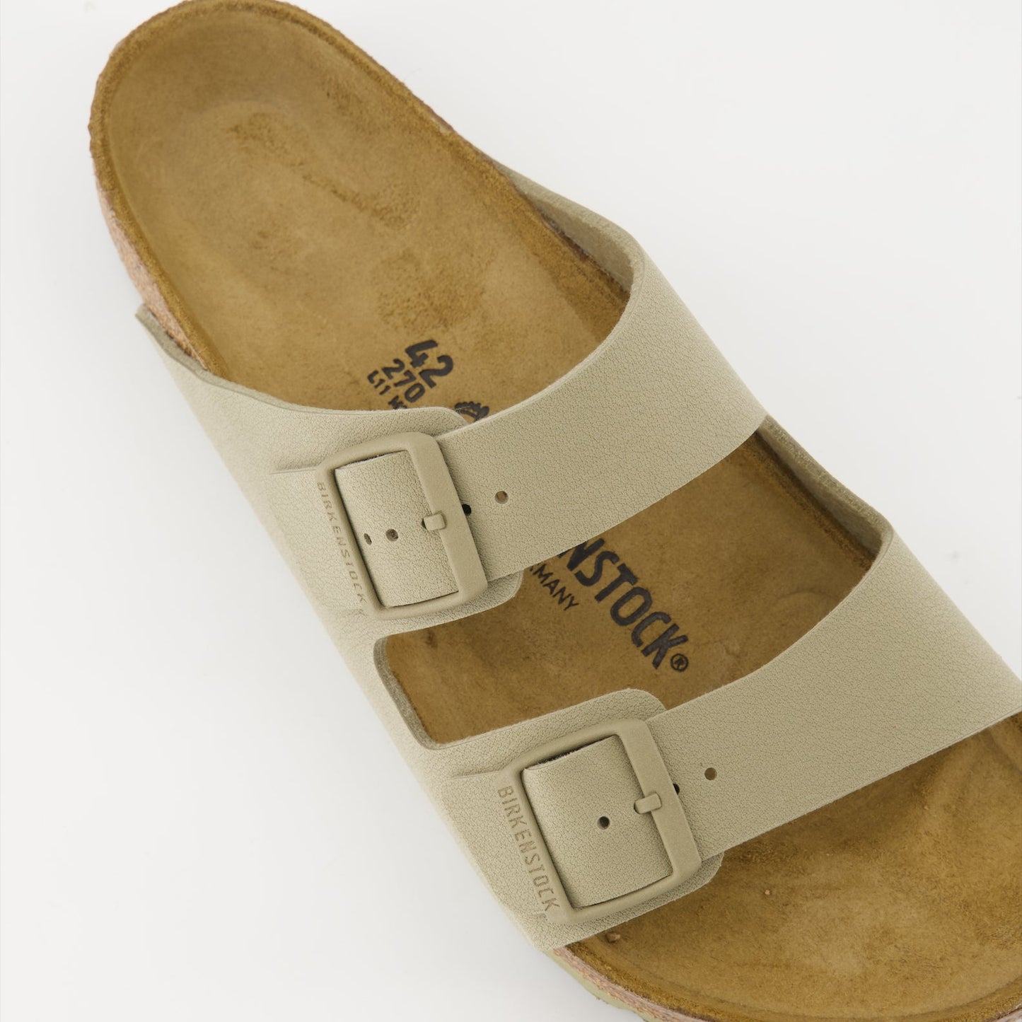 Birkenstock sandals, Arizona Birko-Flor, luxury footwear, khaki sandals, comfortable sandals