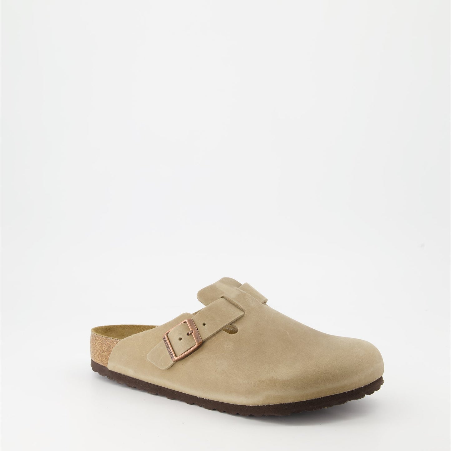 Birkenstock, Boston Mules, Oiled Leather, Beige Mules, Luxury Footwear