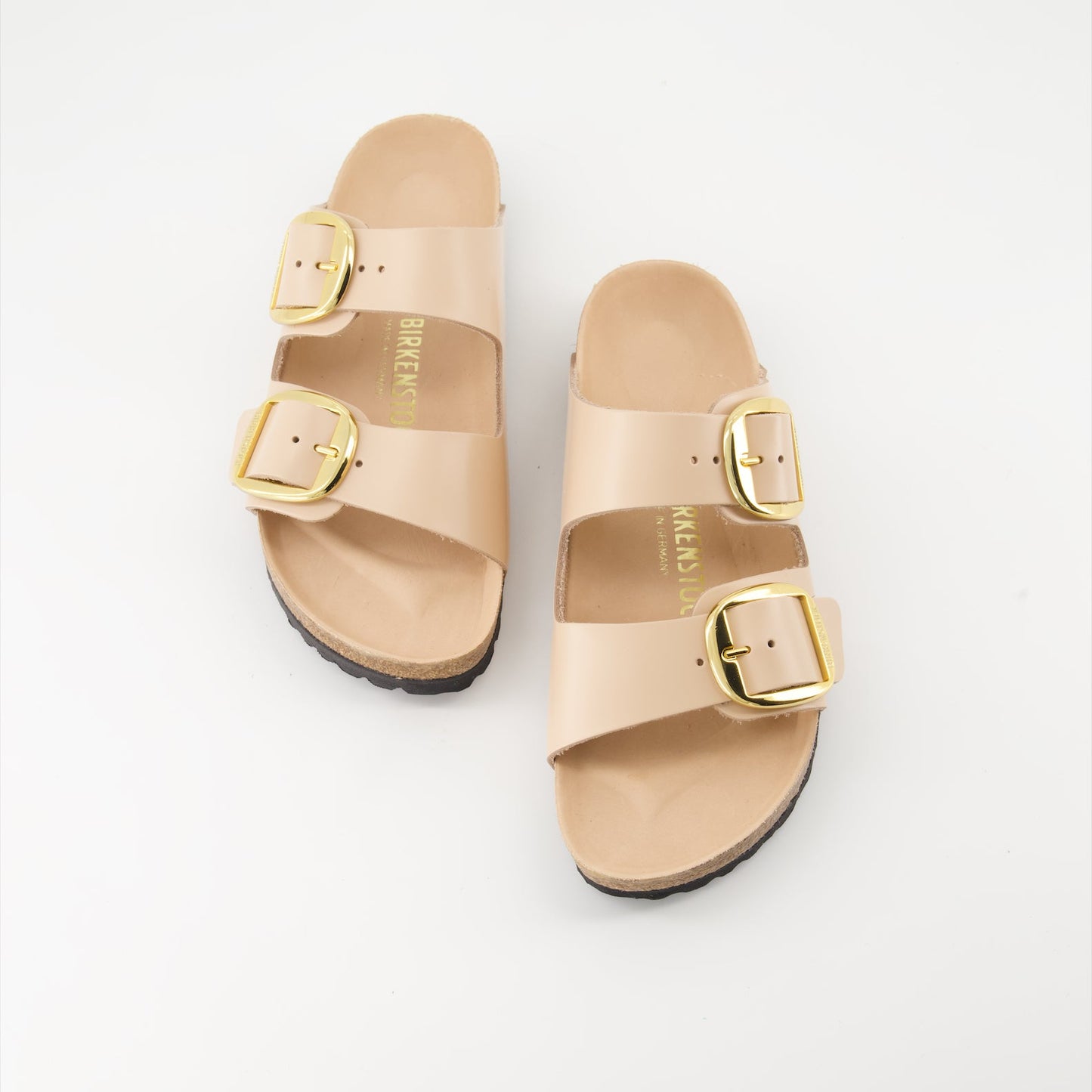 Birkenstock sandals, luxury leather sandals, Arizona Big Buckle, pink leather sandals, stylish comfortable footwear