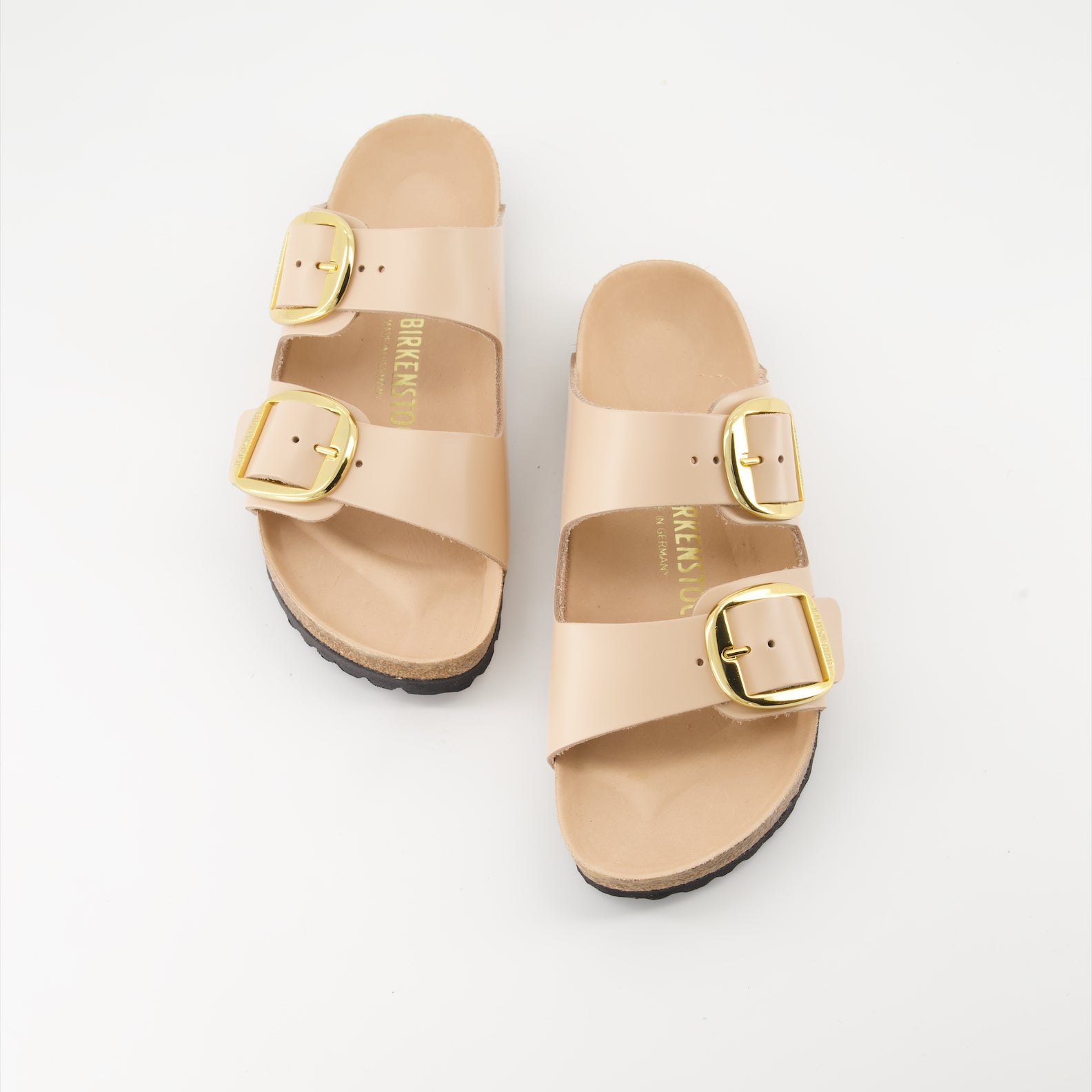 Birkenstock sandals, luxury leather sandals, Arizona Big Buckle, pink leather sandals, stylish comfortable footwear