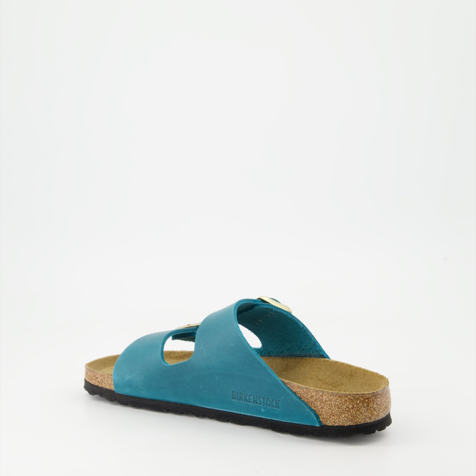 Birkenstock, Blue Leather Slides, Luxury Footwear, Arizona Slides, Comfortable Sandals