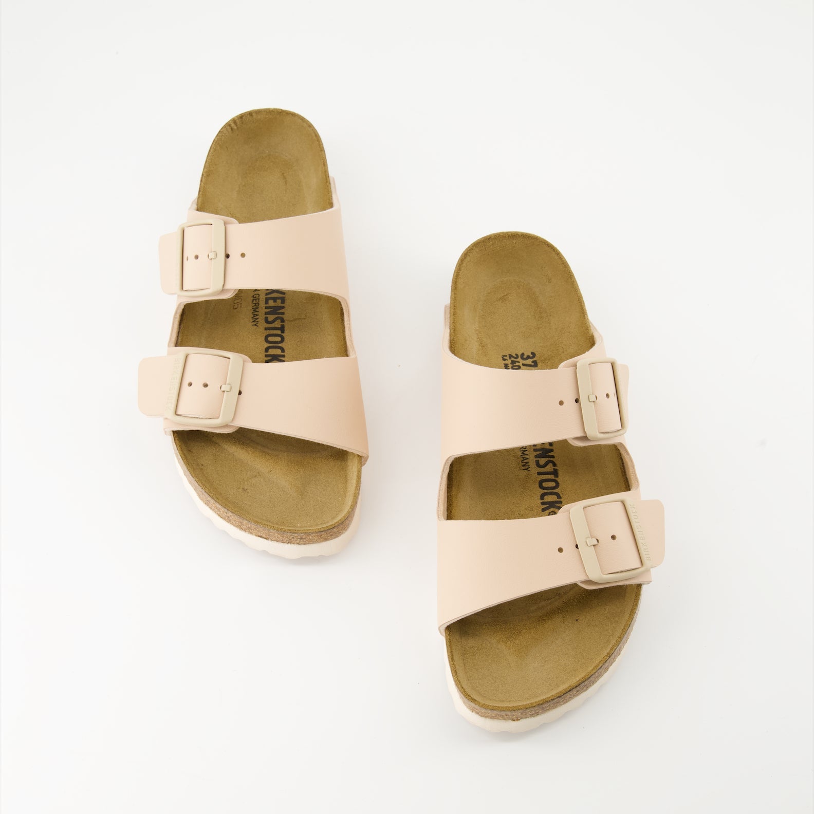 Birkenstock, Arizona sandals, Birko-Flor, light beige sandals, luxury footwear