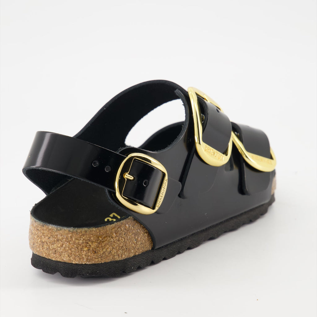 Image de sandales en cuir Milano Big Buckle de Birkenstock pour femmes - Saison Printemps-Été 2024 - Vue arrière