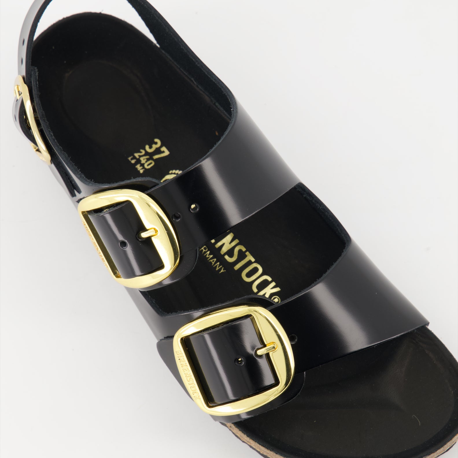 Milano sandals, Big Buckle, Birkenstock leather sandals, patent leather footwear, luxury summer sandals