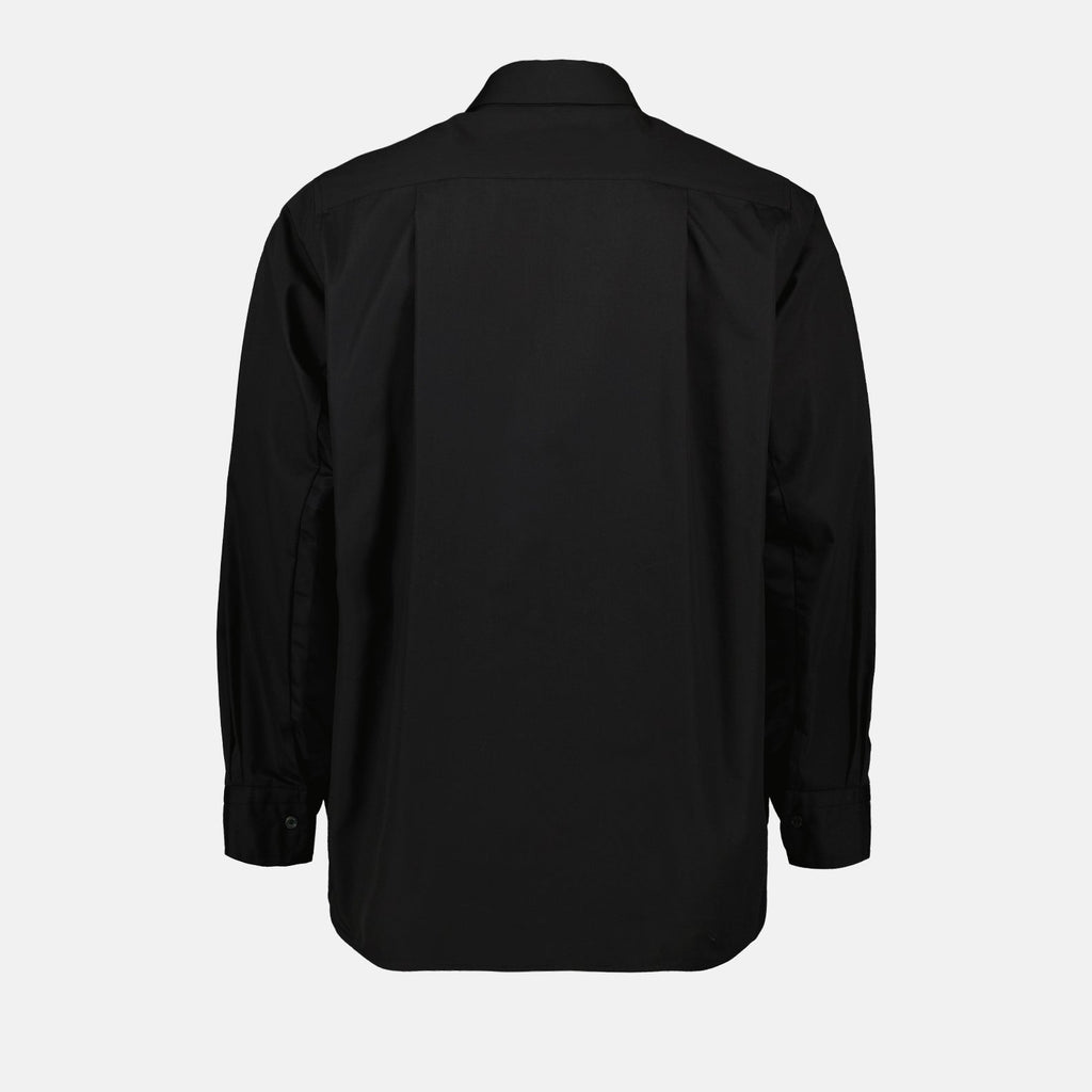 Black Shirt, Cotton Poplin, Sacai, Luxury Shirt, Tailored Fit