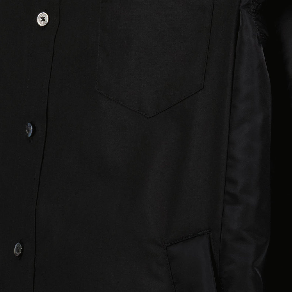 Black Shirt, Cotton Poplin, Sacai, Luxury Shirt, Tailored Fit