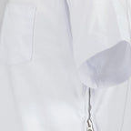 ジップディテール付きホワイトTシャツ